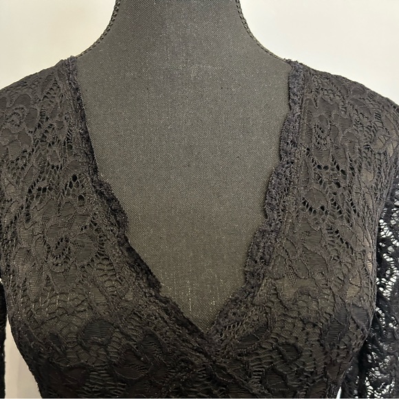 ANGL Sheer Black Lace Bodysuit, size S - Picture 4 of 6